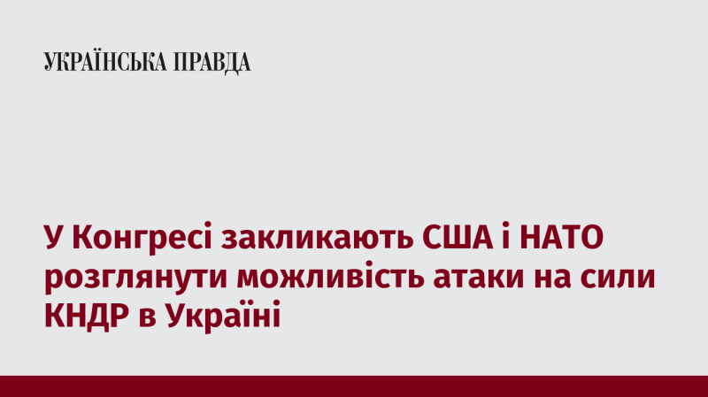 У Конгресі виступили з ініціативою, щоб США та НАТО обговорили варіант удару по військовим силам КНДР, які перебувають в Україні.