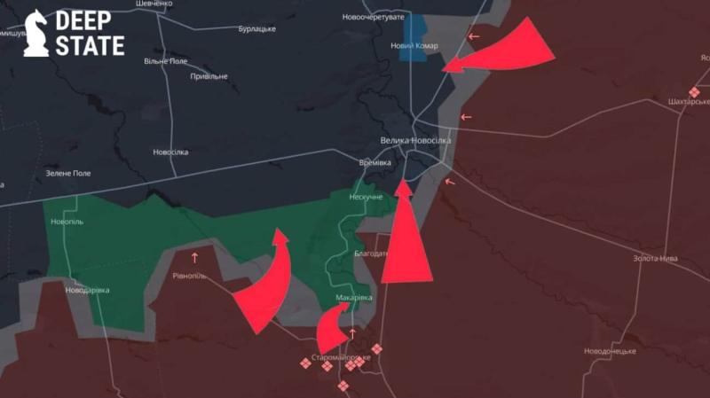 Ситуація в районі Великої Новосілки, що на Донеччині, продовжує ускладнюватись - DeepState.