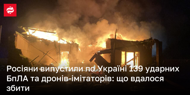 Російські сили здійснили атаки на Україну, запустивши 139 ударних безпілотників та дронів-імітацій. Які з них вдалося перехопити?