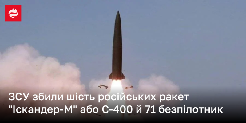 Збройні сили України знищили шість ракет 