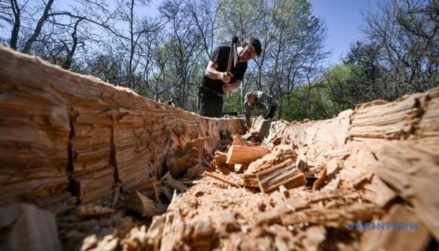 Як це було століття тому: на Хортиці зводять моноксил для плавання.