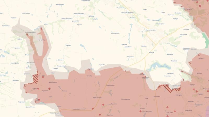 DeepState: Російські збройні сили продовжують просуватися на території Донеччини.
