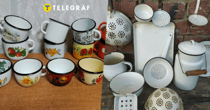 Емальовані чашки, антикварні тарілки та металеві бідони: чому вони все ще займають місце у вашій оселі?