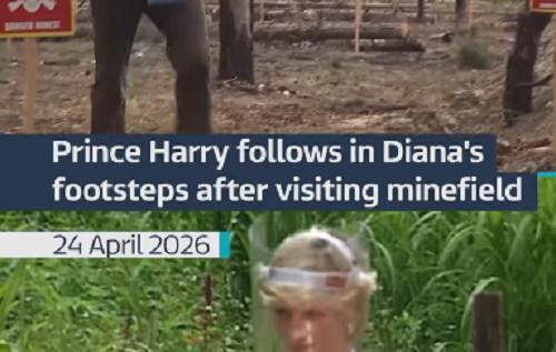 Як принцеса Діана у 1997 році, принц Гаррі прогулявся розмінованим лісом поблизу Києва.